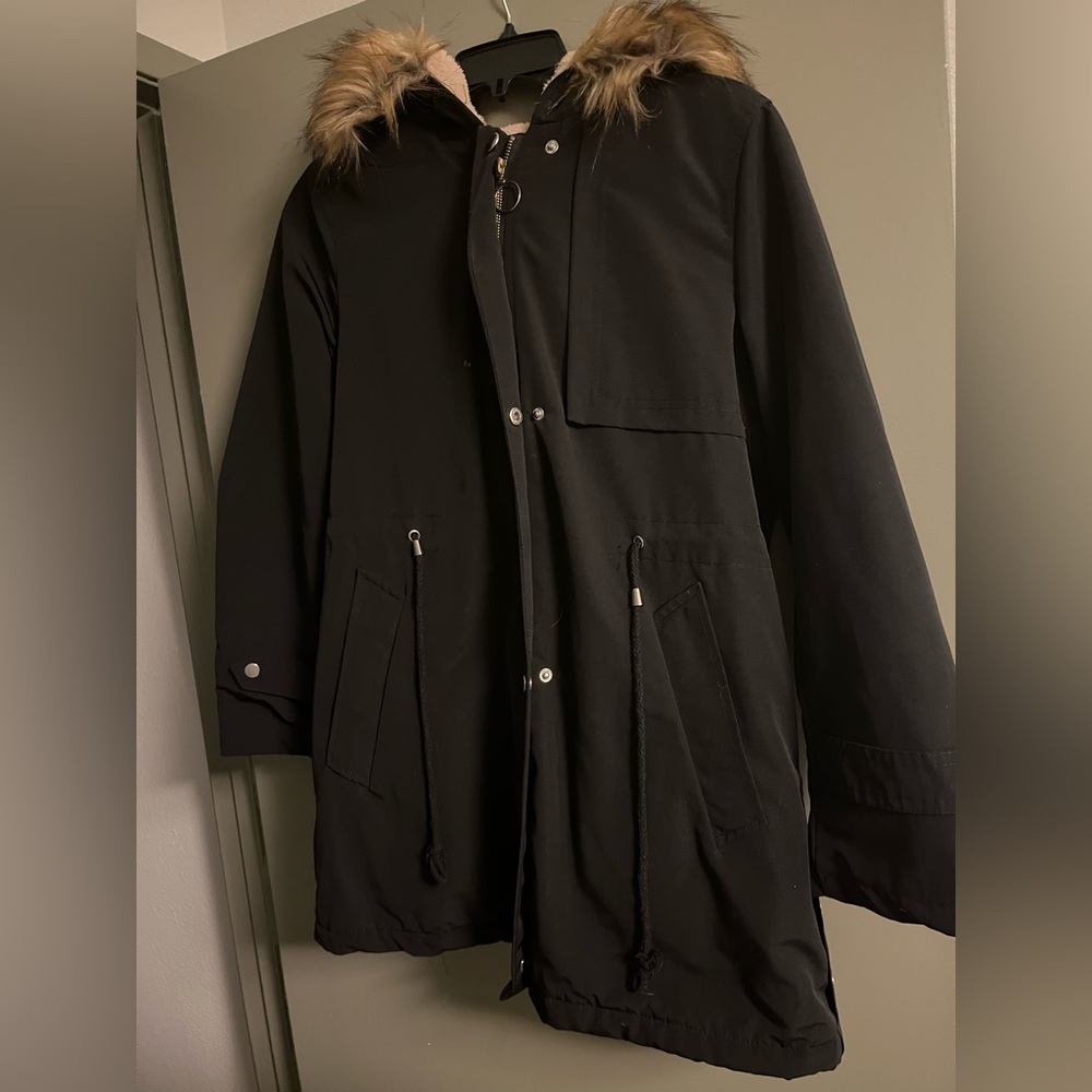 Fur Hooded Jacket L